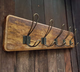 WRIGHTMART Rustic Farmhouse Wall Mounted Coat Rack – 24” Reclaimed Wood Board with 5 Heavy Duty Hooks, Natural Finish, Handcrafted Storage for Entryway, Hallway, or Bedroom WRIGHTMART
