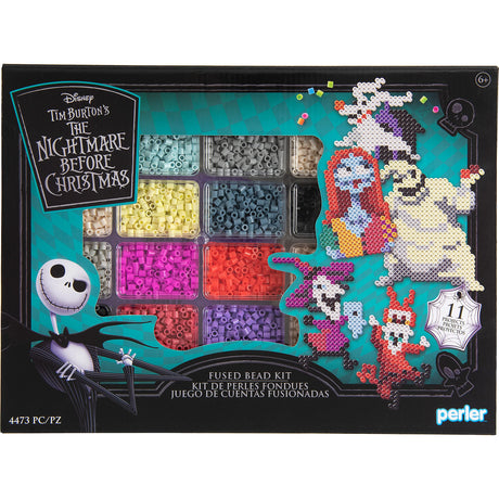 Perler Tim Burton's The Nightmare Before Christmas Deluxe Box Fused Bead Kit for Kids and Adult, Pattern Sizes Vary, Multicolor 4474 Piece Perler