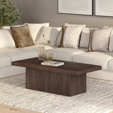 Henn&Hart 48" Wide Rectangular Coffee Table in Alder Brown, for Home, Living Room, Bedroom, Entertainment Room, Office Henn&Hart