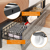 Homieasy King Size Bed Frame with 4 Storage Drawers and LED Charging Station Homieasy