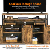 Yaheetech TV Stand for 65 Inch TV, Farmhouse Entertainment Center with Storage, Wood Tall TV Stands for Living Room with Sliding Barn Doors, Rustic Brown Yaheetech
