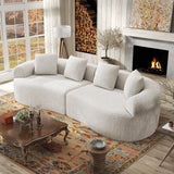 110" Modular Sectional Sofa for Living Room,4 Seater Cloud Couch with 4 Pillows - Boneless Curved Sofa Couch, No Assembly Required,1 Beige Luxanimarion