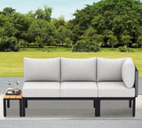 PIZZELLO Patio Furniture Sets Metal Frame All Weather Outdoor Sectional Patio Sofa Convertible Patio Seating Sofas with 6" Cushions and Faux Wood Coffee Table(Beige) PIZZELLO