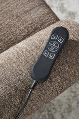 Signature Design by Ashley Aureta Classic Stain Resistant Power Lift Recliner with Side Pocket, Heat and Massage, Dark Brown Signature Design by Ashley