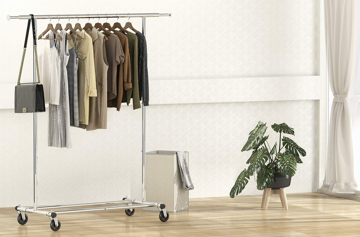 Simple Houseware Heavy Duty Clothing Garment Rack, Chrome Simple Houseware