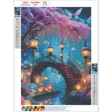 DPHERO DIY Dreamland Diamond Painting Kits for Adults,5D Bridge Diamond Art Kits for Beginners,Round Full Drill Tree Diamond Painting Art,DIY Painting by Numbers Diamond Art Painting 12x16 inch DPHERO