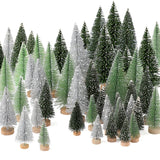 30Pcs Christmas Decorations Mini Christmas Trees, Artificial Christmas Tree Bottle Brush Trees with Wooden Base for Christmas Decor Christmas Party Home Table Craft hatisan