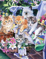 100 Piece Puzzles for Kids Cat Puzzles 100 Piece Puzzles for Adults, Cute Kitten Group Puzzles 100 Pieces for Adults, 100 Piece Seniors Puzzles Kids Puzzles Perfect Gardening Buddies 100 Piece Puzzle CHengQiSM