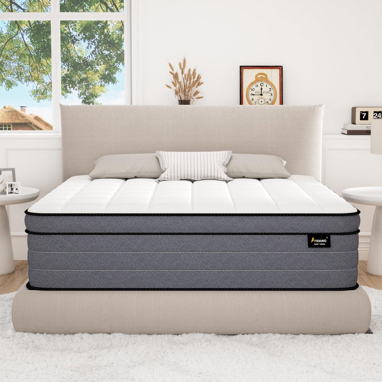 Ayeawo Full Size Mattress - 12 Inch Hybrid Mattress Full Size with Gel Memory Foam and Pocketed Springs, Pressure Relief and Upgraded Support, Medium Firm Full Mattress in a Box, Fits All Bed Frames