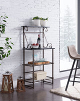 Kings Brand Furniture - Covington Metal Kitchen Shelves Baker’s Rack Microwave Stand, Pewter Kings Brand Furniture