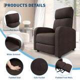 Garvee Recliner Chair for Adults, Lazy Recliner Ergonomic Adjustable Single Sofa Enhanced with Side Pocket, Tall Back, Wide Arms & Padded Seat, Home Theater Seating for Living Room Garvee