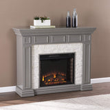SEI Furniture Dakesbury Faux Stacked Stone 50" Electric Fireplace, Gray SEI Furniture