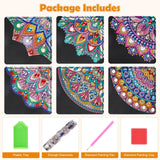 MXJSUA 6 Pcs DIY Diamond Art Painting Corner Bookmarks, Hand Corner Book Marks Gem Painting Art PU Leather Triangle Bookmarks for Home Office School Beginner Adults Reading Crafts Kit Book Lovers MXJSUA