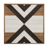 Kate and Laurel Baralt Shiplap Wood Plank Art, Black, White and Rustic Brown Kate and Laurel