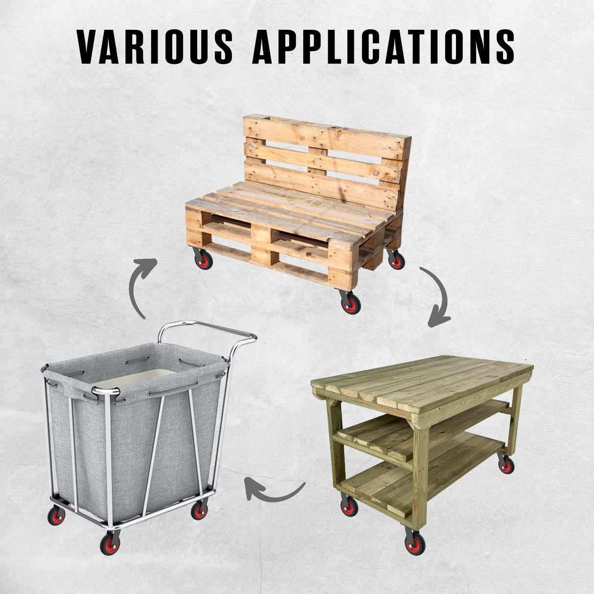 Outdoor Caster Wheels, 6 Inch Caster Wheels, Cart Wheels 6 Inch, Large Caster Wheels, Rubber Caster Wheels, Swivel Wheels Heavy Duty, 6 Inch Wheels, Heavy Duty Wheels, Off Road, Industrial, Flat Free Houseables