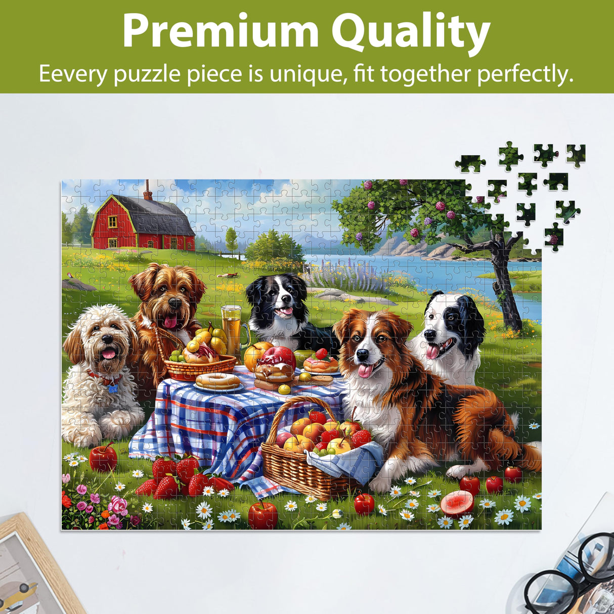 500 Pieces Puzzles for Adults–Dogs Jigsaw Puzzle for Adults Children Elderly–Recycled Paper Puzzle 500 Pieces–Challenging Family Activity Game Gift for Family Friends Men Women Seniors (21x15in) Jeacirio