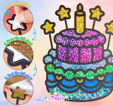 ilauke Art Craft Activity for Kids, No Mess DIY Creative Birthday Foil Art Kits, 2-in-1 Creative Travel Book for Girls Age 4-9, Idea Stuffers Valentines Gifts for Girls Boys, Travel Activities ilauke