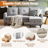 Pingliang Home Sectional Sofa Couches for Living Room, Modular 3 Seats Sectional Sofas L Shaped Couch with Storage and Reversible Chaise, Linen Fabric, 79" (Light Grey) Pingliang Home