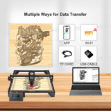 Longer RAY5 60W High Accuracy Cutting and Engraving, 10W Laser Engraver 0.06 * 0.06mm Spot, 3.5" Touch Screen, Multiple Machines Control, DIY Marking for Wood and Metal 15.7"x15.7" Longer