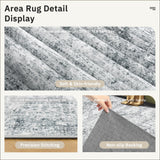 Soalmost Washable Area Rug 8x10, Large Soft Rugs for Living Room Farmhouse Vintage Gray Area Rugs for Bedroom Dining Room Non-Slip Stain Resistant Under Table Rug Grey Soalmost