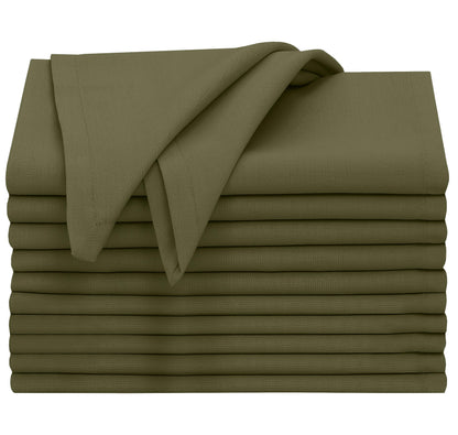 Ruvanti Cloth Napkins Set of 12, 18x18 Inches, Napkins Cloth Washable, Soft & 100% Cotton Napkins, Perfect for Wedding, Christmas Napkins, ‎Thanksgiving, Dinner Napkins - Capulet Olive