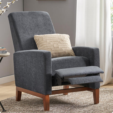QKFF Push Back Recliner Chair, Adjustable Modern Reclining Chair with Solid Wood Legs Thick Seat Cushion and Backrest Small Recliners for Small Spaces Living Room QKFF