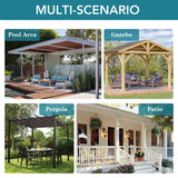 HolidayIdeas Outdoor Curtains for Patio Waterproof-4 Panels 54"x84"-Windproof Weatherproof Privacy Cream Outside Curtains-Grommet Top and Tab Bottom Drape for Gazebo, Porch, Pergola, Cabana, Backyard HolidayIdeas