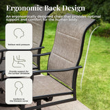 MIXPATIO 5 Pieces Patio Dining Set, Outdoor Table and Chairs, 4 x Textilene Swivel Dining Chairs and 42" Round Black Table, with 1.57" Umbrella Hole, for Cozy Garden Settings, Grayish Brown MIXPATIO