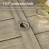 NATURAL EXPRESSIONS 7 Pieces Patio Dining Set Outdoor Furniture,70’’ Dining Table and 6 Sling Chairs with 1.65'' Umbrella Hole for Backyard Garden Poolside Porch NATURAL EXPRESSIONS