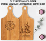 Personalized Cutting Board with Handle Customized Engraved Charcuterie Board Custom Gift for Wedding, Housewarming, Birthday Mom Gift (Bamboo) Generic