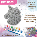 MindWare Paint Your Own Stepping Stone Unicorn - Kit Includes Weather Proof Stone, Paint and Brushes MindWare