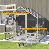 TIMHAKA Cat Catio, Large Catio Outdoor Cat Enclosure for Multiple Cats with 7 Platforms, 2 Resting Box and 2 Bridges, Wooden Feral Cat Shelter with Waterproof and UV Proof Canopy, 71 x 71 x 97 inch TIMHAKA