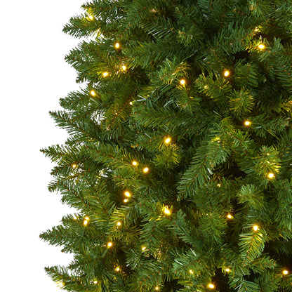 Nearly Natural 10ft. Slim Green Mountain Pine Artificial Christmas Tree with 800 Clear LED Lights