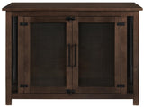 Crosley Furniture Dane Credenza Console Table Dog Crate Kennel for Pets, Brown Crosley Furniture