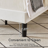 VECELO Twin Size Bed Frame with Upholstered Headboard, Velvet Platform Bedframe Mattress Foundation, Strong Wood Slat Support, No Box Spring Needed,White VECELO