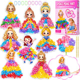 RIEYON Poke Poke Art - Magical Princesses Kits for Kids, 8 Princesses & 1 Flower Arts and Crafts Mess Free DIY Creative Activity Kits, Birthday Christmas Gifts for Girls & Boys Ages 5, 6, 7, 8, 9,10 RIEYON