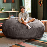 Jaxx 6 Foot Cocoon - 2-in-1 Convertible Bean Bag Bed & Large Bean Bag Chair for Adults, Charcoal Jaxx