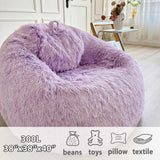 LIFEREVO Fluffy Faux Fur Bean Bag Chair Cover (No Filler), Ultra-Soft Light Purple Stuffed Animal Storage Bean Bag Cover, Anti-Slip Fuzzy Gaming Bean Bag Cover for for Kids Adults (Ombre Lavender) LIFEREVO