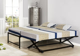 Kings Brand Furniture Twin Size Black Metal Platform Bed With Pop Up Trundle Kings Brand Furniture