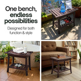 Tranquillo Wood Shower Bench, Shower Stool Wood – Sealed Wooden Seat with Storage Shelf, Non-Slip Foot Stool Foot Rest Durable Shower Chair for Inside Shower, Storage Bench for Home Use Tranquillo