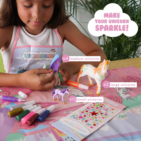 BONNYCO Unicorns Gifts for Girls Painting Kit with 18 Figurines Painting for Kids with Glow in The Dark | Girl Toys 3 4 5 6 7 8 9 10 Years Crafts Kids Gifts Birthday Christmas | Unicorn Toys Niñas BONNYCO