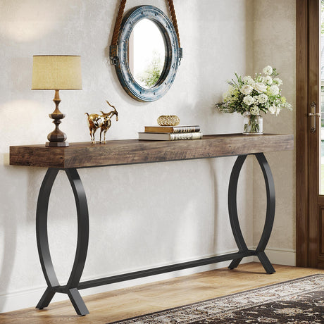 Tribesigns Console Foyer Table for Entryway: 70.87-Inch Narrow Long Entryway Entry Table, Farmhouse Sofa Table Behind Couch with Metal Legs, Entrance Table for Hallway, Living Room Tribesigns