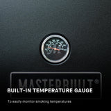 Masterbuilt® 30-inch Electric Vertical BBQ Smoker with Analog Temperature Control, Chrome Smoking Racks and 535 Cooking Square Inches in Black, Model MB20070210 Masterbuilt