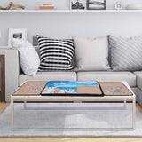 Becko US Puzzle Board with Trays & Cover Portable Jigsaw Puzzle Case Puzzle Storage Puzzle Saver, Non-Slip Surface, for Up to 1000 Pieces (Dark Blue & Khaki) Becko US