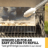 Mountain Grillers Smoker Box for Wood Chips Use a Gas or Charcoal BBQ Grill and Still Get That Delicious Smoky Barbecue Flavored Grilled Meat Hinged Lid for Easy Access polished finish stainless steel MOUNTAIN GRILLERS