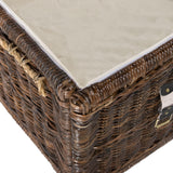 happimess HPM9000B Caden 46" Wicker Storage Trunk, Collapsible for flat storage, Rattan-Sarang Buaya, Coastal for Office, Dorm Room-LivingRoom, Bedroom, Dining Room, Brown happimess
