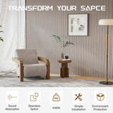 POHARE Wood Slat Wall Panels, 2 Pack 8 x 1 ft Decorative Wood Panels for Wall,Stylish Wall Panels for Interior Wall Decor, Modern Acoustic Wood Wall Panels with Felt Backing, Natural POHARE