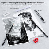 Kird Barken 24PCS Professional Sketch Pencil Set – 5H to 14B Pencils, Charcoal Pencils, Art Supplies Kit with Erasers, Sharpener, Knife – Ideal Gift for Artists, Students, Kids, Beginners Kird Barken