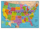 United States of America 1000 Piece Map Jigsaw Highways Rivers Capitals Hennessy Puzzles