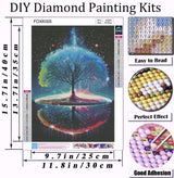 Diamond Art Painting Kits for Adults - Tree of Life Full Drill Diamond Dots Paintings for Beginners, Round 5D Paint with Diamonds Pictures Gem Art Painting Kits DIY Adult Crafts Kits 12x16inch FOXKISS